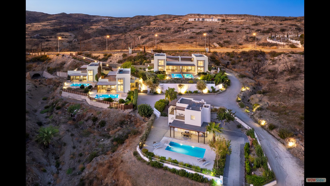 Gonos Villas aerial night